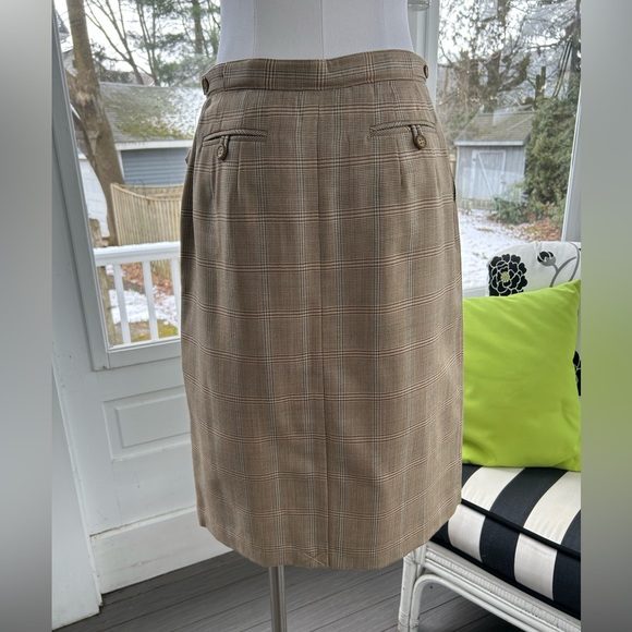 NWT:  Vintage Talbots (1990's) 24-1/2" Plaid A-Line Skirt - Picture 2 of 6